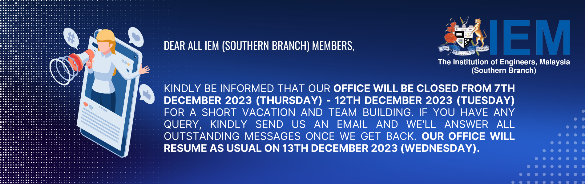 ANNOUNCEMENT OFFICE CLOSURE